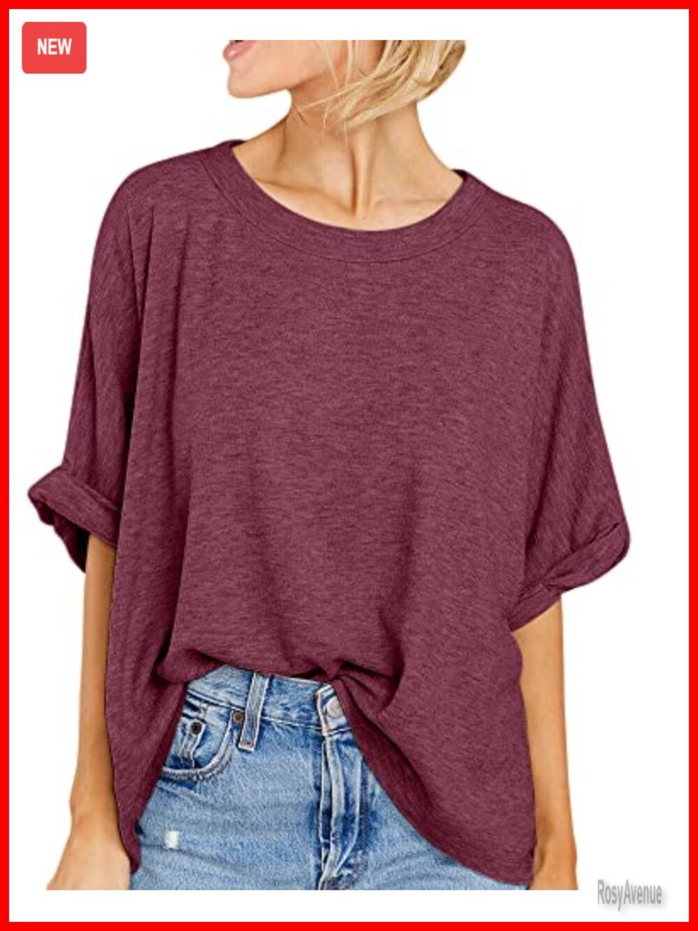 Womens Oversized T Shirt Short Sleeve Loose Casual Summer Basic Tee